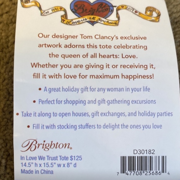 BRIGHTON OPEN TOTE - In Love We Trust - Picture 6 of 7